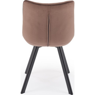 Krzesło welurowe pikowane K332 Halmar - Mokka | Elegancki Design