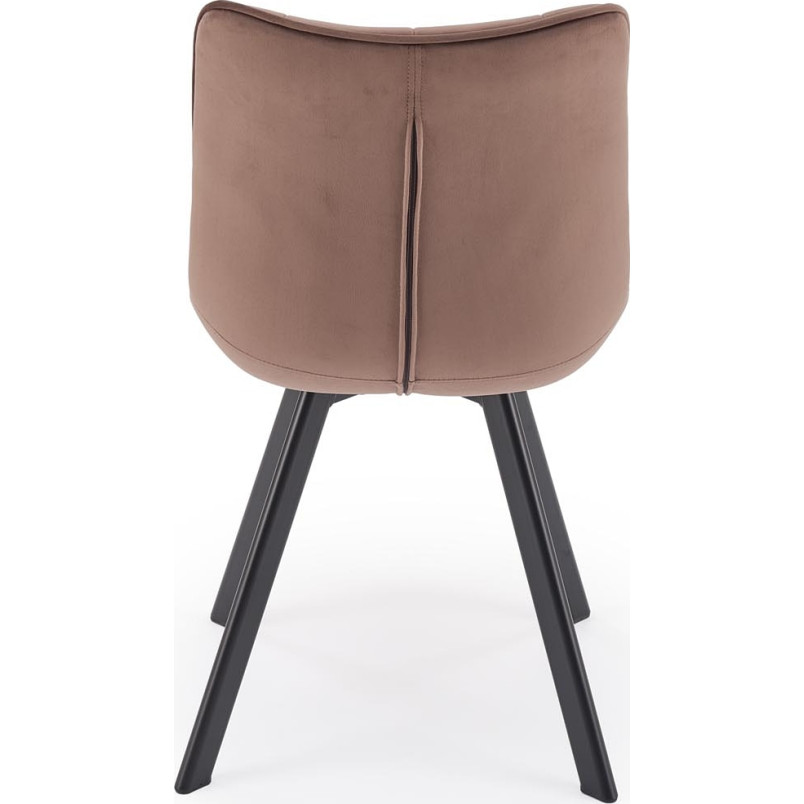 Krzesło welurowe pikowane K332 Halmar - Mokka | Elegancki Design