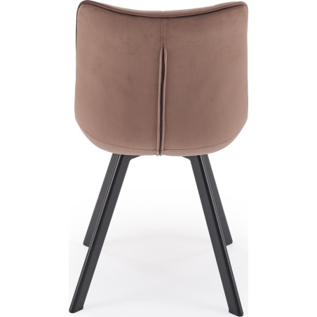 Krzesło welurowe pikowane K332 Halmar - Mokka | Elegancki Design