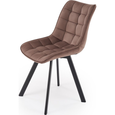 Krzesło welurowe pikowane K332 Halmar - Mokka | Elegancki Design