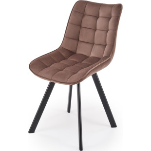 Krzesło welurowe pikowane K332 Halmar - Mokka | Elegancki Design
