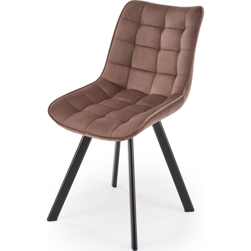Krzesło welurowe pikowane K332 Halmar - Mokka | Elegancki Design