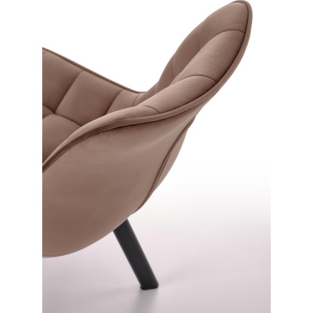Krzesło welurowe pikowane K332 Halmar - Mokka | Elegancki Design