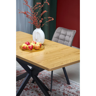 Stół rozkładany Holter 120-160cm Halmar | Dąb Złoty / Czarny