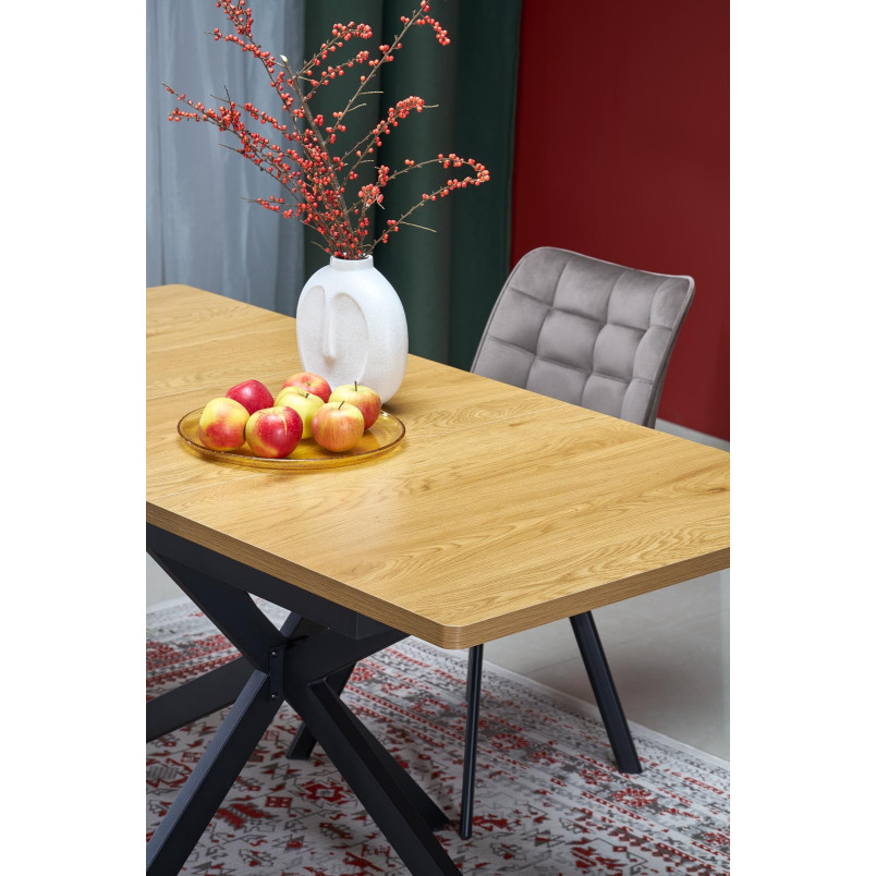 Stół rozkładany Holter 120-160cm Halmar | Dąb Złoty / Czarny