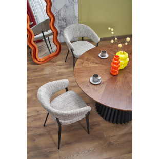 Stół okrągły Hevelius 130cm orzech/czarny | Halmar