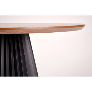 Stół okrągły Hevelius 130cm orzech/czarny | Halmar