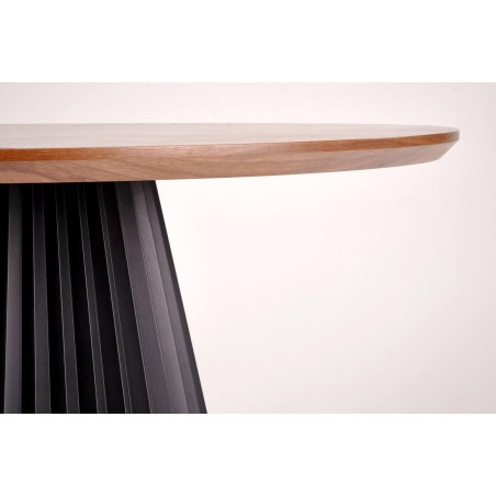 Stół okrągły Hevelius 130cm orzech/czarny | Halmar