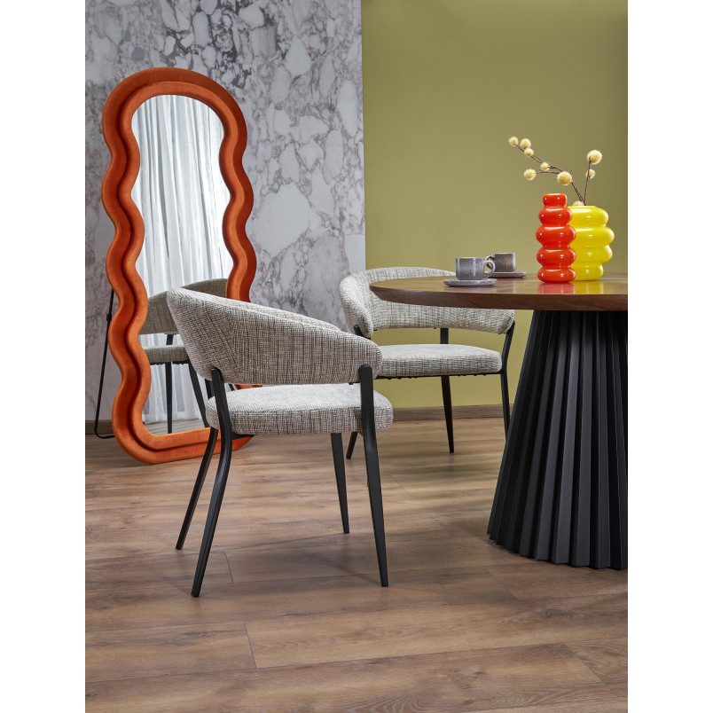 Stół okrągły Hevelius 130cm orzech/czarny | Halmar