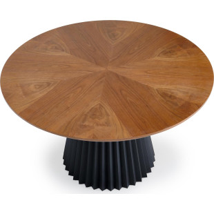 Stół okrągły Hevelius 130cm orzech/czarny | Halmar