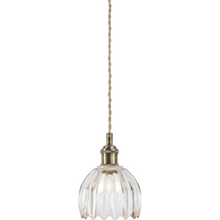 Lampa wisząca szklana vintage Gota 13cm antyczny mosiądz / przeźroczysty Markslojd