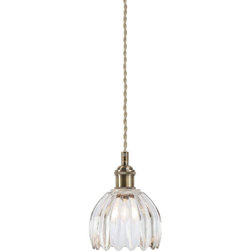 Lampa wisząca szklana vintage Gota 13cm antyczny mosiądz / przeźroczysty Markslojd