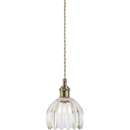 Lampa wisząca szklana vintage Gota 13cm antyczny mosiądz / przeźroczysty Markslojd