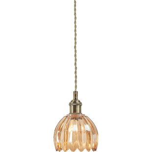 Lampa wisząca szklana vintage Gota 13cm antyczny mosiądz / bursztynowy Markslojd