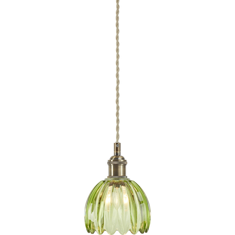 Lampa wisząca szklana vintage Gota 13cm antyczny mosiądz / zielony Markslojd