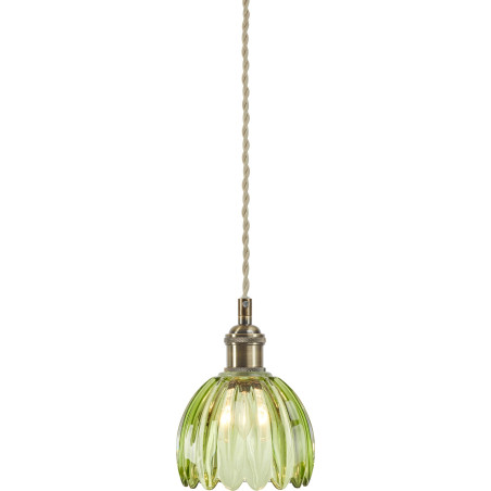Lampa wisząca szklana vintage Gota 13cm antyczny mosiądz / zielony Markslojd