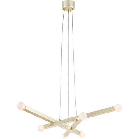 Lampa wiszące żarówki Stack 80cm 6 punktowa mosiądz Markslojd
