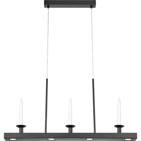 Lampa wisząca podłużna z miejscem na świece Dining LED 3000K 82cm czarna Markslojd