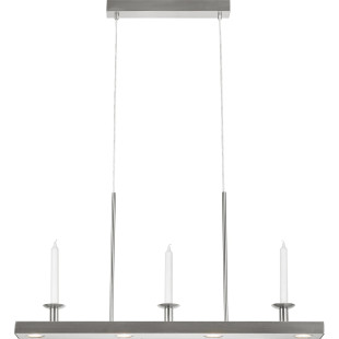 Lampa wisząca podłużna z miejscem na świece Dining LED 3000K 82cm nikiel satynowy Markslojd