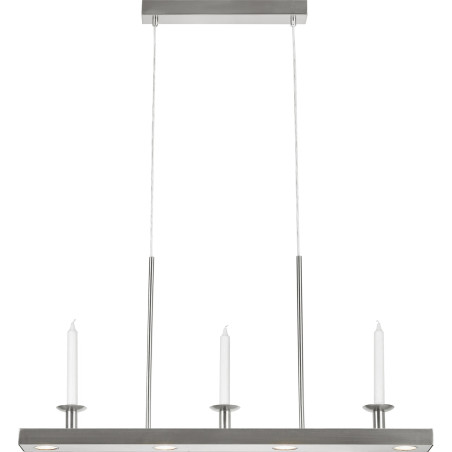 Lampa wisząca podłużna z miejscem na świece Dining LED 3000K 82cm nikiel satynowy Markslojd