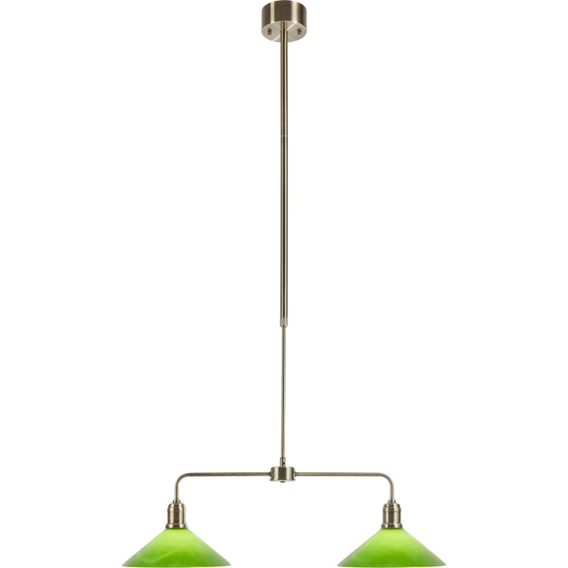 Lampa wisząca 2 punktowa szklana vintage Vela 75cm antyczny mosiądz / zielony Markslojd