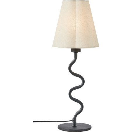 Lampa stołowa z abażurem w stylu rustykalnym Veya 41cm beżowy len / czarny Markslojd