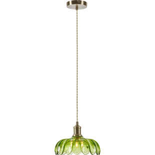 Lampa wisząca retro szklana Kurage 25,5cm antyczny mosiądz / zielony Markslojd