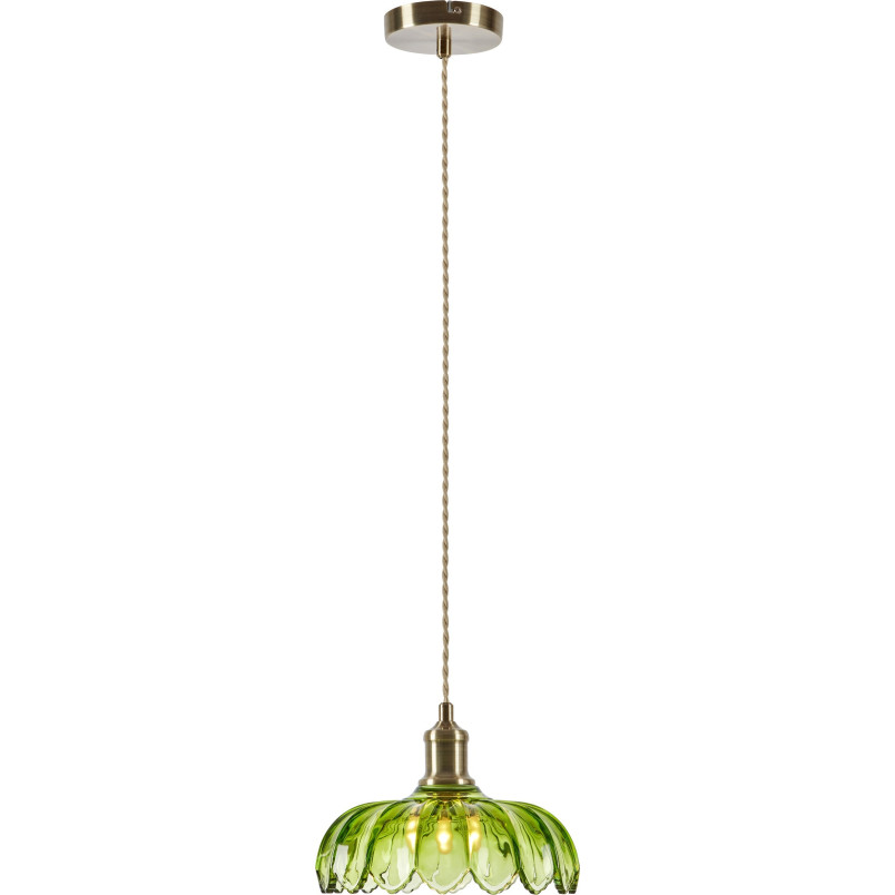 Lampa wisząca retro szklana Kurage 25,5cm antyczny mosiądz / zielony Markslojd