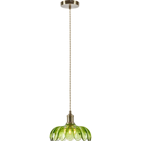 Lampa wisząca retro szklana Kurage 25,5cm antyczny mosiądz / zielony Markslojd