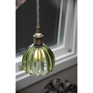 Lampa wisząca szklana vintage Gota 13cm antyczny mosiądz / zielony Markslojd