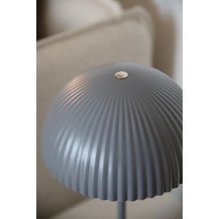 Lampa stołowa grzybek z plisowanym kloszem Zin 33,5cm szara Markslojd