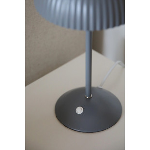 Lampa stołowa grzybek z plisowanym kloszem Zin 33,5cm szara Markslojd