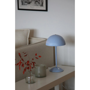 Lampa stołowa grzybek z plisowanym kloszem Zin 33,5cm niebieska Markslojd