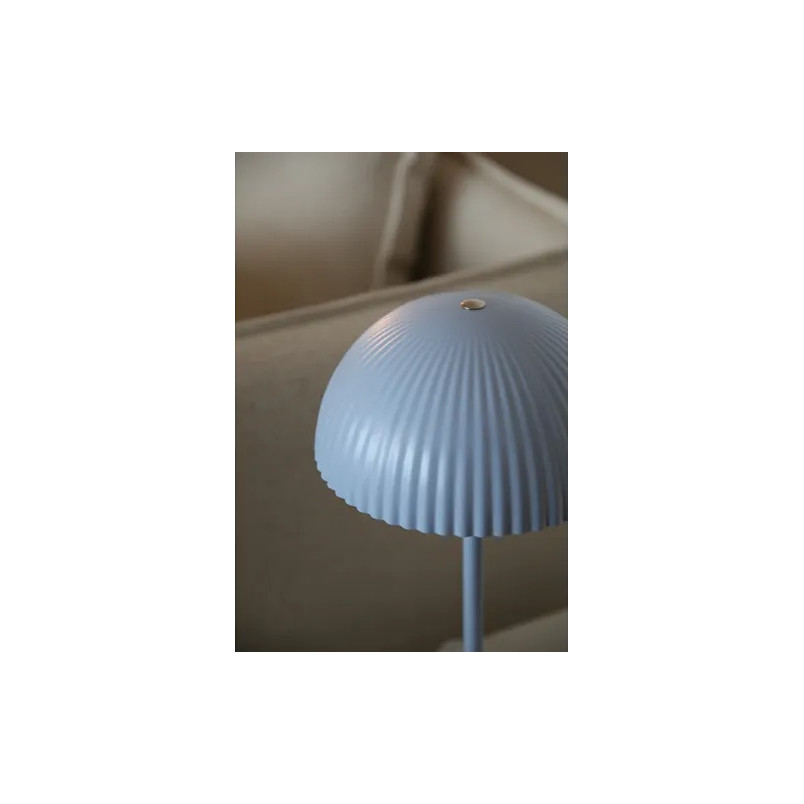 Lampa stołowa grzybek z plisowanym kloszem Zin 33,5cm niebieska Markslojd