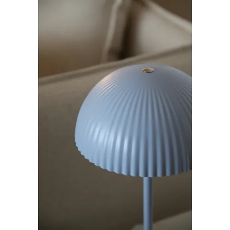 Lampa stołowa grzybek z plisowanym kloszem Zin 33,5cm niebieska Markslojd