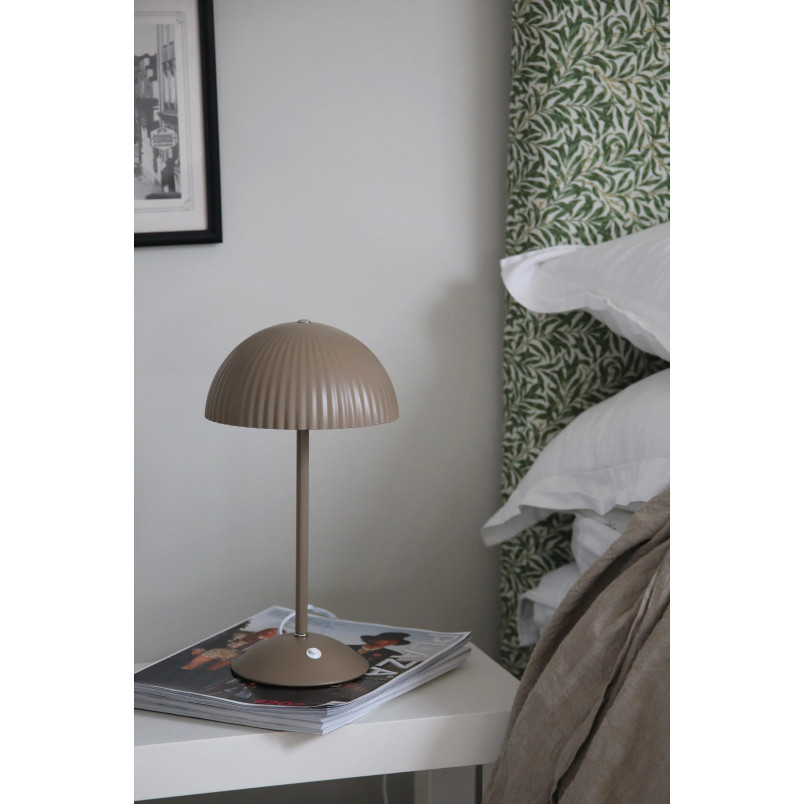 Lampa stołowa grzybek z plisowanym kloszem Zin 33,5cm brązowa Markslojd