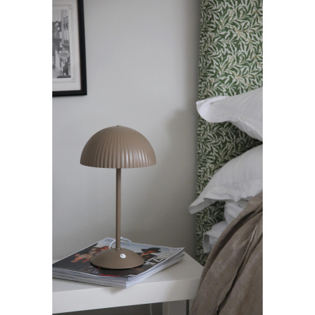 Lampa stołowa grzybek z plisowanym kloszem Zin 33,5cm brązowa Markslojd