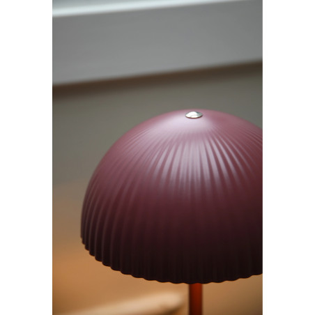 Lampa stołowa grzybek z plisowanym kloszem Zin 33,5cm czerwona Markslojd