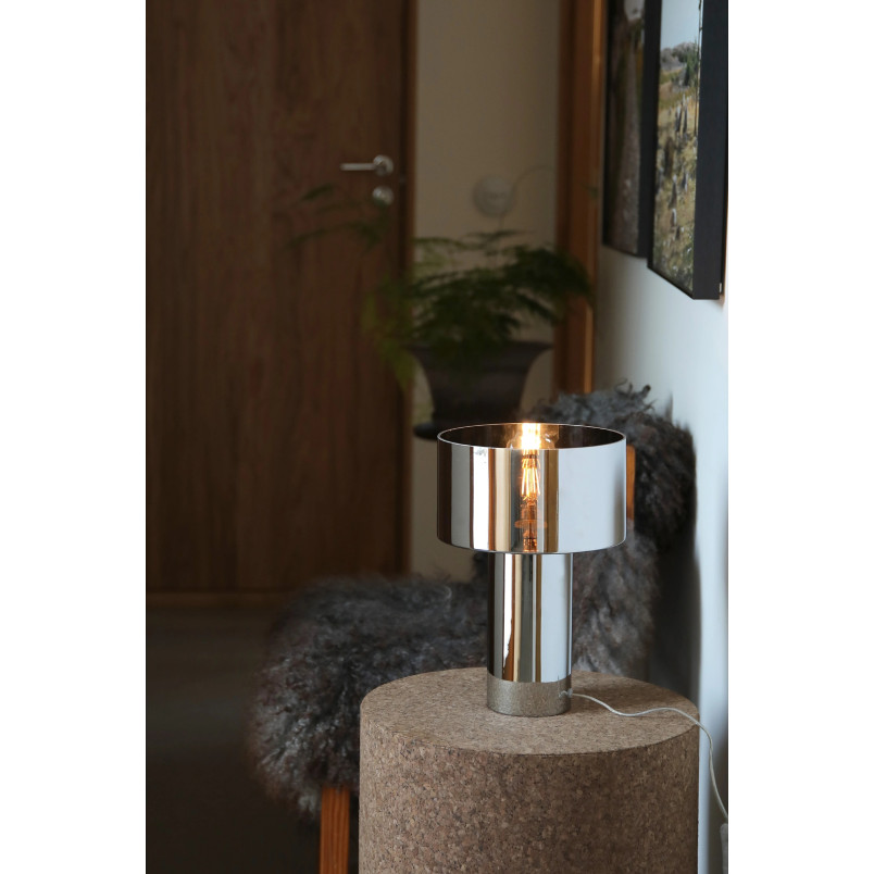 Lampa stołowa szklana z efektem lustra Corin 32cm chrom Markslojd