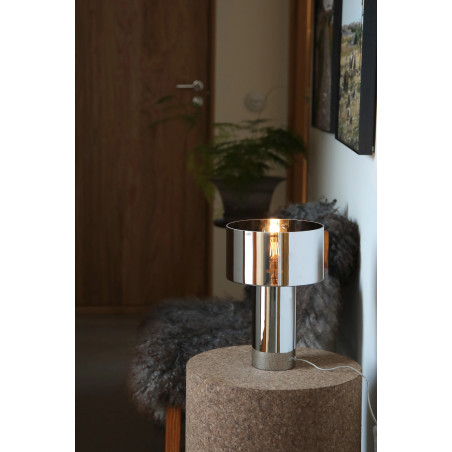 Lampa stołowa szklana z efektem lustra Corin 32cm chrom Markslojd