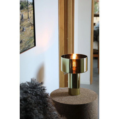 Lampa stołowa szklana z efektem lustra Corin 32cm złota Markslojd