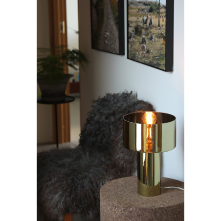 Lampa stołowa szklana z efektem lustra Corin 32cm złota Markslojd