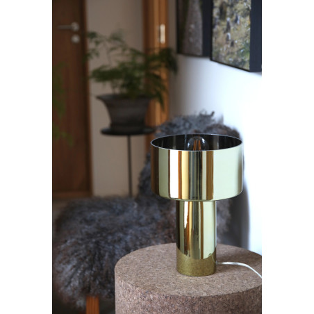 Lampa stołowa szklana z efektem lustra Corin 32cm złota Markslojd