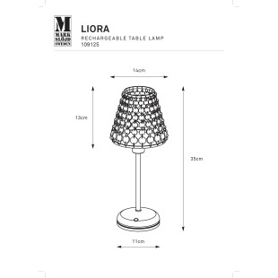 LIORA Rechargeable Table Antique Brass/Clear B/O Markslojd