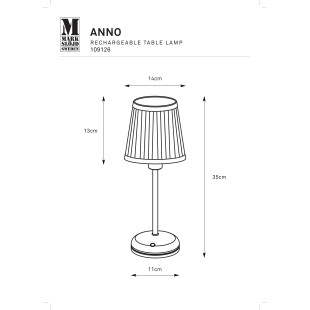 ANNO Rechargeable Table Antique Brass/Offwhite B/O Markslojd