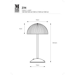 Lampa stołowa grzybek z plisowanym kloszem Zin 33,5cm szara Markslojd