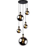 Lampa wisząca Julius V - Lucide | Szkło dymione, 5 kloszy