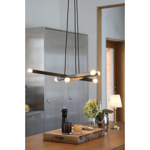 Lampa wiszące żarówki Stack 80cm 6 punktowa czarna Markslojd