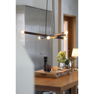Lampa wiszące żarówki Stack 80cm 6 punktowa czarna Markslojd
