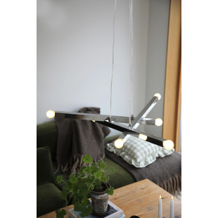 Lampa wiszące żarówki Stack 80cm 6 punktowa chrom Markslojd